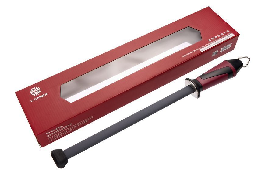 Мусат керамический с металлическим сердечником 45 см V-SAN TV1703 для правки ножей (Black Crystal) 1703 фото