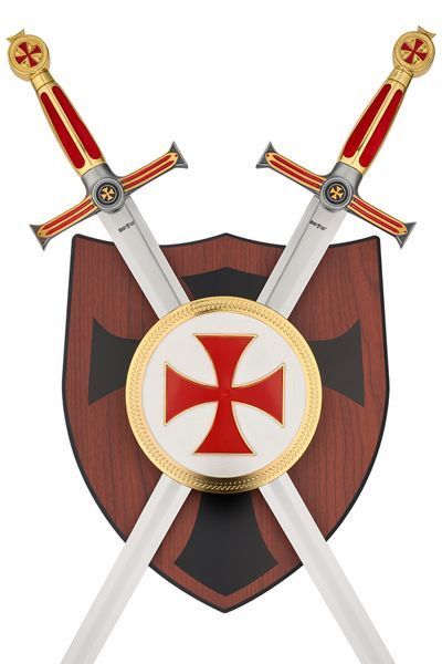 Сувенірне панно TEMPLAR з двома декоративними мечами 22975 фото
