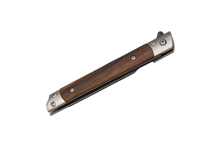 Ніж складний 440C, Pakka wood, Black Oxide, Liner Lock, 215 мм (з чохлом) 6057 FW фото
