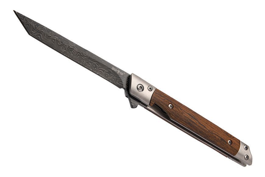 Ніж складний 440C, Pakka wood, Black Oxide, Liner Lock, 215 мм (з чохлом) 6057 FW фото