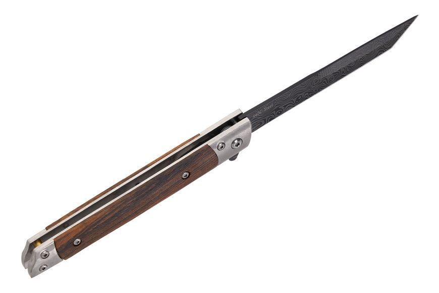 Ніж складний 440C, Pakka wood, Black Oxide, Liner Lock, 215 мм (з чохлом) 6057 FW фото