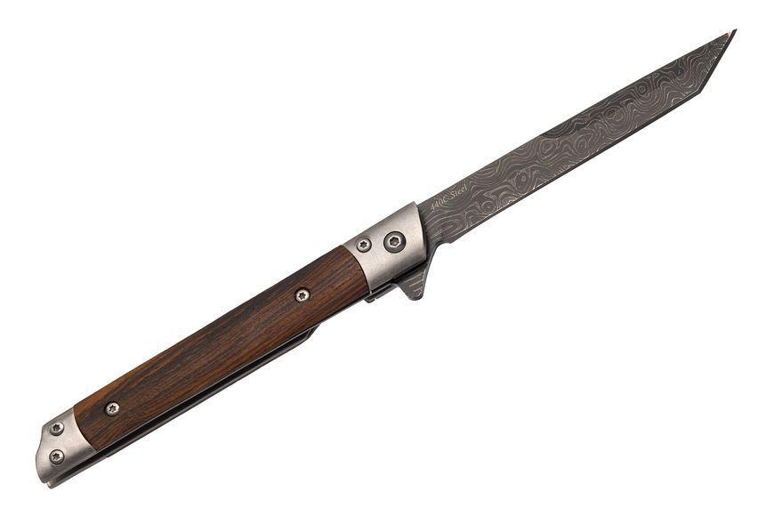 Ніж складний 440C, Pakka wood, Black Oxide, Liner Lock, 215 мм (з чохлом) 6057 FW фото