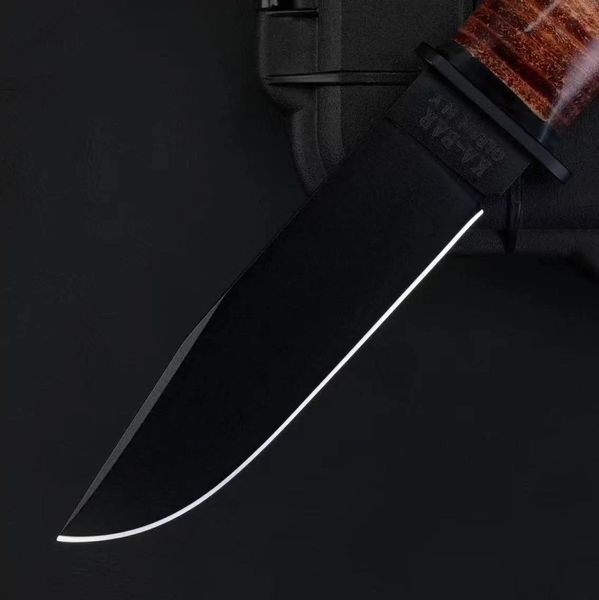 Мисливський ніж KA-BAR з фіксованим клинком і шкіряними піхвами 2225 фото