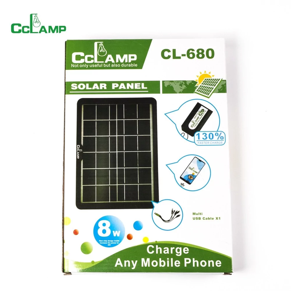 Сонячна панель CL680 8W зарядний пристрій USB монокристалічна CL680 фото