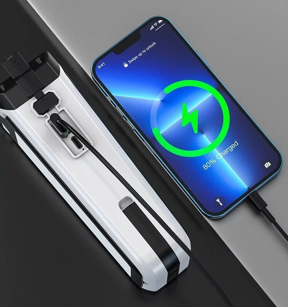 Багатофункціональний ліхтар RF-8859 акумуляторний COB + LED з магнітом Power Bank Type-C RF-8859 фото