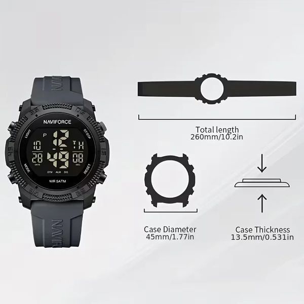 Чоловічий електронний спортивний годинник Naviforce NF7104 фото