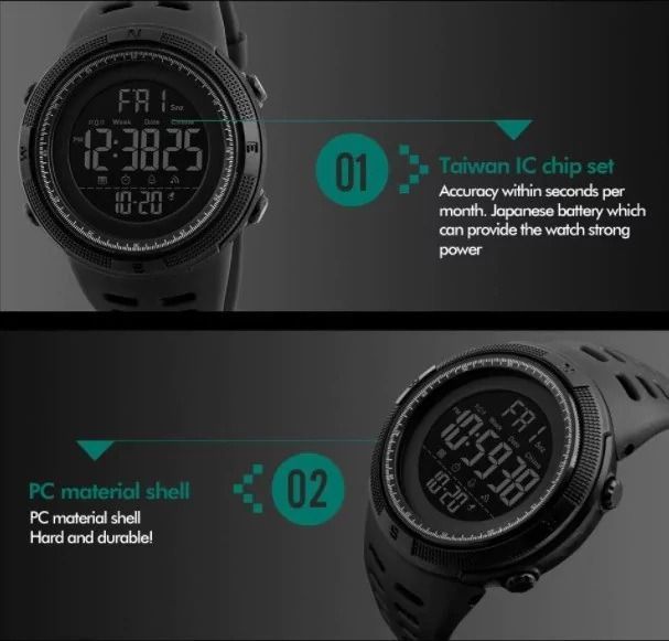 Мужские спортивные часы SKMEI 1251 водонепроницаемые WR50M с подсветкой и секундомером SKMEI 1251 фото