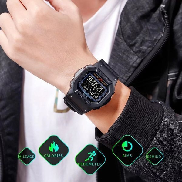 Чоловічий спортивний годинник SKMEI 1629 водонепроникний WR50M з Bluetooth, крокоміром та підсвічуванням SKMEI 1629 фото