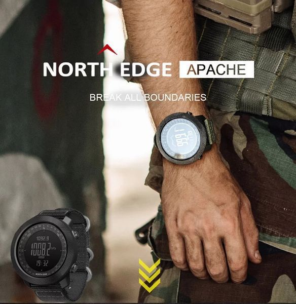 Тактичний годинник North Edge Apache водонепроникний WR50M з компасом, барометром, альтиметром і крокоміром WR50M фото