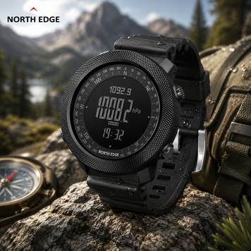 Тактичний годинник North Edge Apache Silicone водонепроникний WR50M з компасом, барометром, альтиметром і крокоміром WR50MS фото
