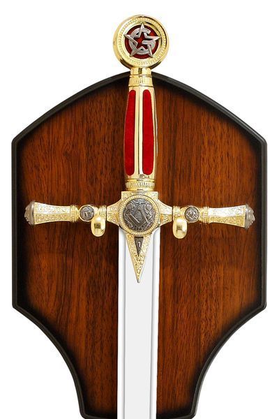 Сувенірний меч MASONIC RITUAL SWORD декоративний з настінним панно 4915 фото