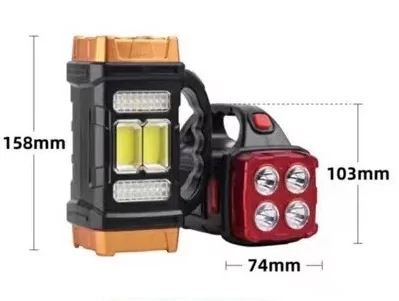 Ліхтар ручний акумуляторний HB-2678 із сонячною панеллю, XPE + COB, 200 м, power bank HB-2678 фото